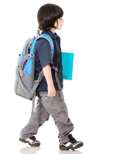 boy walking to school